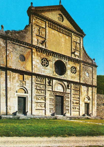 Spoleto Ιταλία Μάη 1970 Spoleto Πρόσοψη Της Εκκλησίας Του San — Φωτογραφία Αρχείου