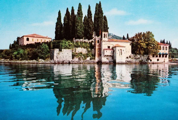 Lago Garda Giugno 1970 Vista Lago Garda Sul Lago Negli — Foto Stock