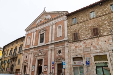 Perugia, İtalya 01 Mayıs 2021: Perugia 'nın merkezinde Giacomo Matteotti meydanı