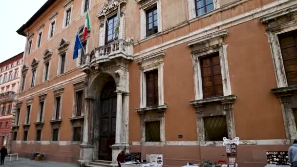 Vannucci rotası Perugia 'nın merkezinde. — Stok video