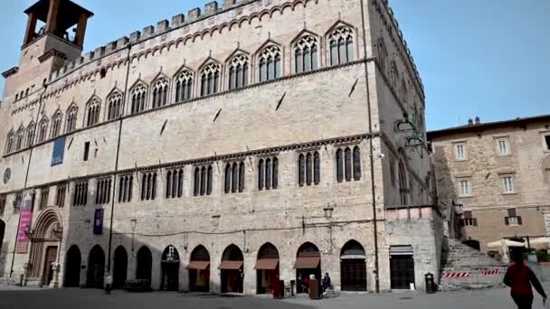 Platz IV November im Zentrum von Perugia — Stockvideo