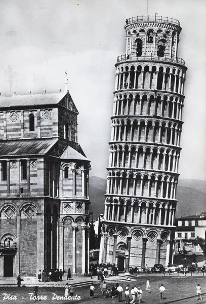 Pisa Italy July 1960 1960 대피사에서 피사의 기울어진 — 스톡 사진