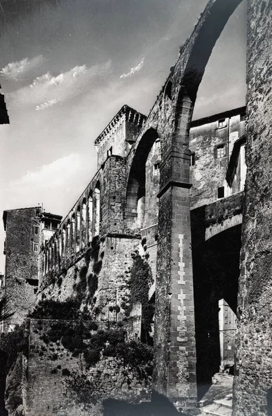 Pitigliano Ιταλία Οκτωβρίου 1960 Υδραγωγείο Pitigliano Medici Στη Δεκαετία Του — Φωτογραφία Αρχείου
