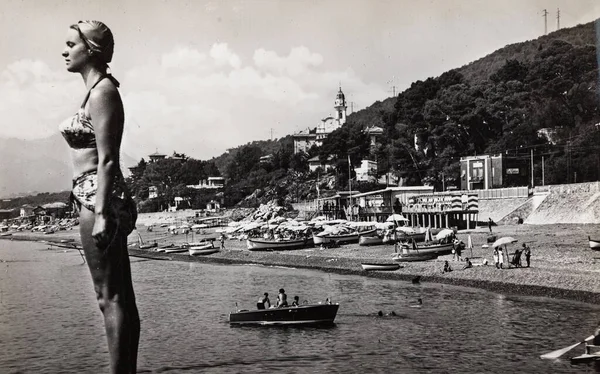 Cavi Lavagna Italia Junio 1960 Paisaje Playa Cavi Lavagna —  Fotos de Stock