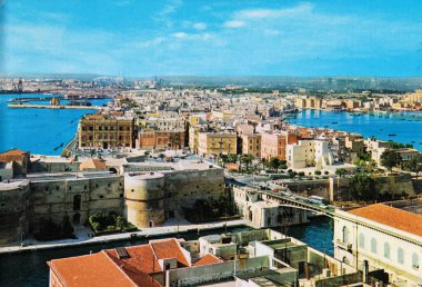 Taranto, İtalya 21 Temmuz 1970: 70 'lerde Taranto' nun Puglia Panoraması