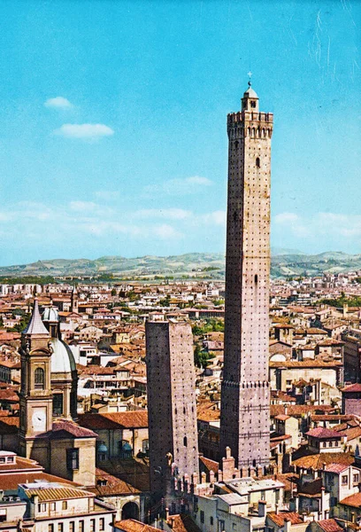 Bologna Italy April 1980 Bologna Two Towers Years — 스톡 사진