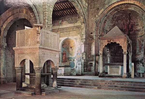 Tuscania Itália Agosto 1970 Basílica Tuscania Santa Maria Maggiore Década — Fotografia de Stock