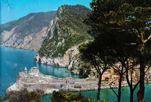 Ligurie Italia Mai 1970 Liguria Portovenere Vedere Panoramică Anii — Fotografie, imagine de stoc