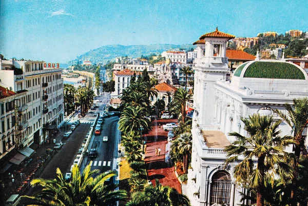 Liguria Italia Junio 1970 Sanremo Riviera Dei Fiori Corso Emperatriz — Foto de Stock