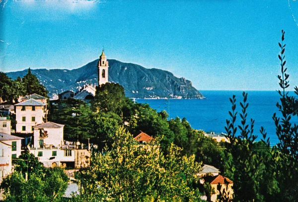 イタリアのリグーリア州1970年6月12日 Pieve Ligure Golfo Paradiso 70年代 — ストック写真