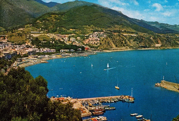 Liguria Itália Maio 1970 Panorama Ligúria Porto Arenzano Golfo Dos — Fotografia de Stock