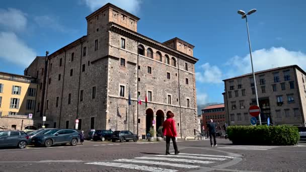 Municipio de terni en el centro de la ciudad — Vídeos de Stock