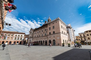 foligno, İtalya 22 Mayıs 2021: Foligno 'daki repubblica meydanı