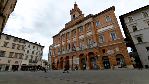 Foligno Olaszország Május 2021 Idő Múlásával Egy Négyzet Köztársaság Foligno — Stock videók