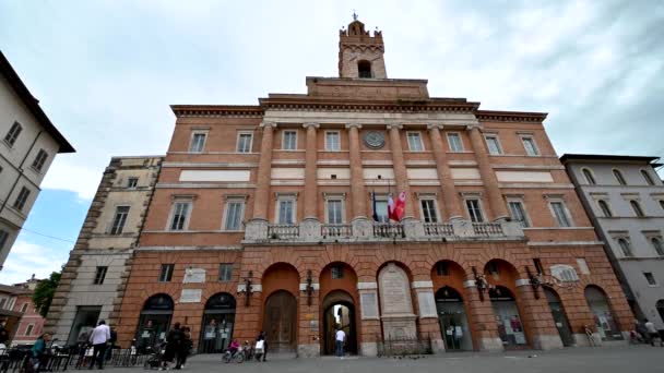 Foligno Olaszország Május 2021 Önkormányzati Palota Tér Repubblic Központjában Foligno — Stock videók
