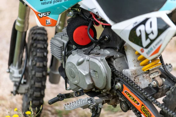 Terni Italy June 2021 Mini Motocross Details Engine Block — стокове фото