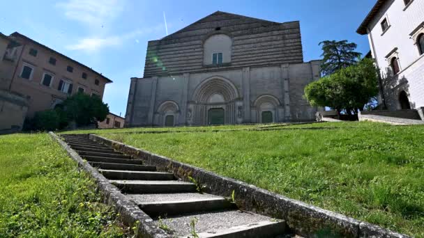 Todi Июня 2021 Todi Church Fabric Soon Town Its Steps — стоковое видео