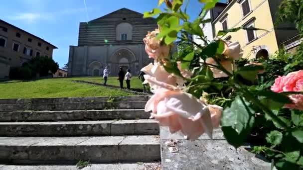 Todi Italia 2021 Todi Biserica San Norocos Îndată Orașul Pașii — Videoclip de stoc