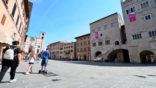 Todi Italië Juni 2021 Todi Piazza Del Popolo Het Centrum — Stockvideo