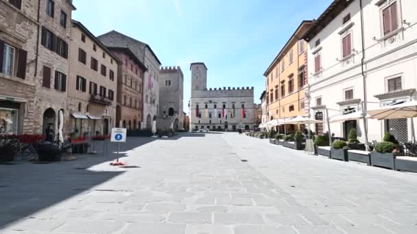 Todi Italy 2021 Június Todi Piazza Del Popolo Város Központjában — Stock videók