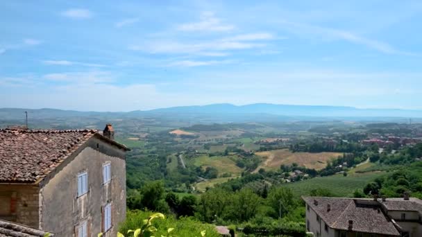 Peisaj Umbrian Văzut Din Todi Belvedere Într Însorită — Videoclip de stoc