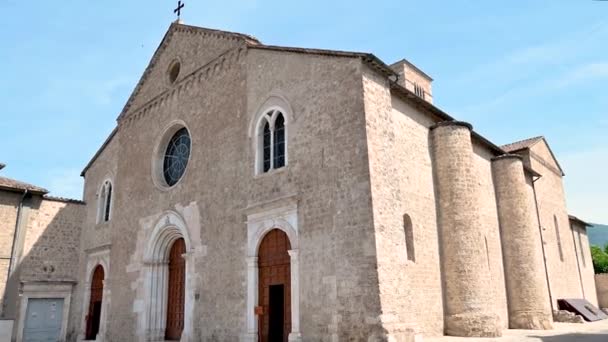 Kirche San Francesco Terni Platz Von San Francesco Stadtzentrum — Stockvideo