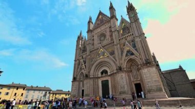 orvieto,italy june 18 2021:cathedral of orvieto in the center of the town
