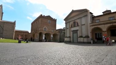orvieto,italy june 19 2021:cathedral of orvieto in the square in the town center