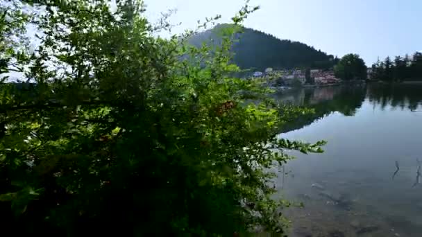 Panorama del borgo di piediluco con il lago — Video Stock