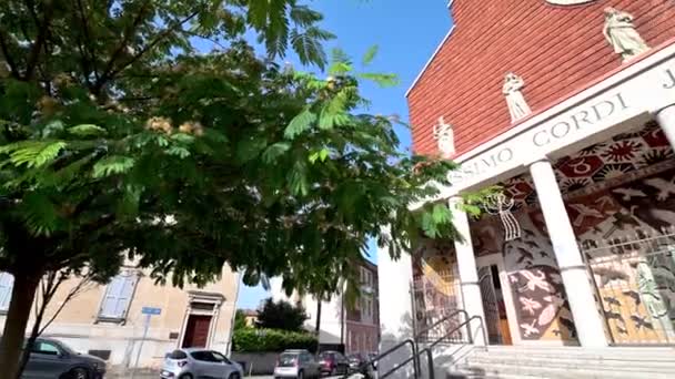 Terni Herz-Jesu-Kirche in via piave — Stockvideo