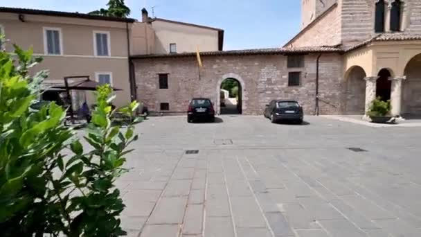 Foligno kerk van Santa Maria Infraportas in de stad van foligno — Stockvideo