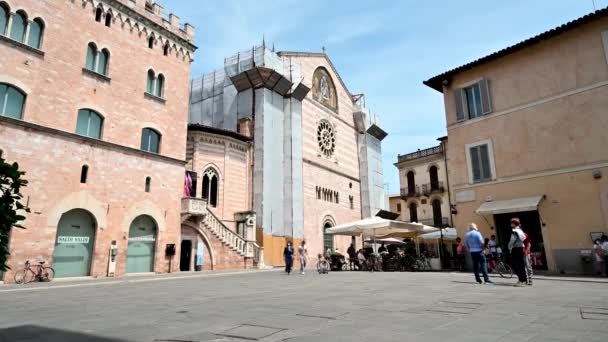 Igreja de San FEliciano no centro de foligno — Vídeo de Stock