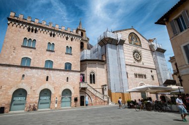 Foligno, İtalya Temmuz 03: 2021: San Feliciano 'daki Foligno Kilisesi