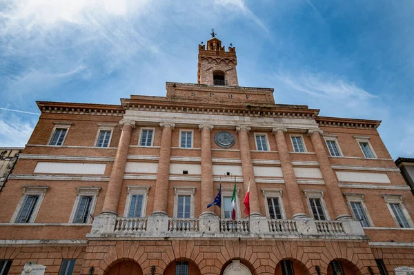 Detalhe Foligno Prefeitura Praça República Centro Cidade — Fotografia de Stock