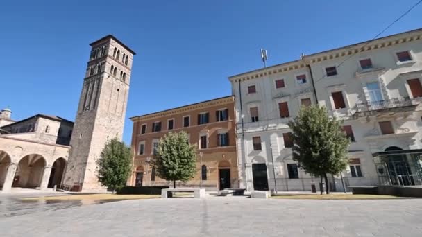 Rieti площади Чезаре battisti в центре города — стоковое видео