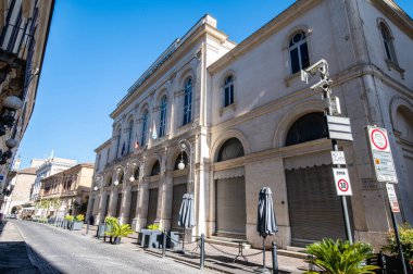 rieti.italyan Temmuz 06 2021: Rieti Flavio Tiyatrosu tarihi merkezde