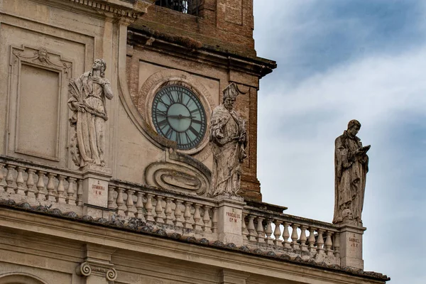 Detalhe Catedral Torre Sineira Terni Com Relógio — Fotografia de Stock