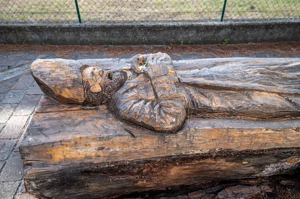 Terni Włochy Lipiec 2021 Drewniany Posąg Poświęcony Świętemu Walentynkowi Patronowi — Zdjęcie stockowe