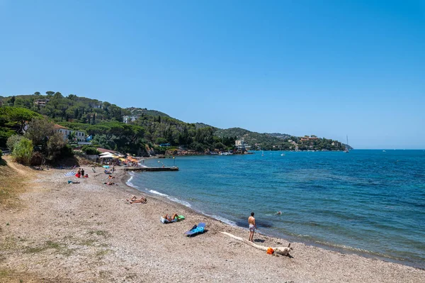 Porto Santo Stefano Italia Julio 2021 Paisaje Playa Porto Santo — Foto de Stock