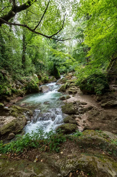 Bleck Rivière Dopo Cascade Marbre Terni — Photo