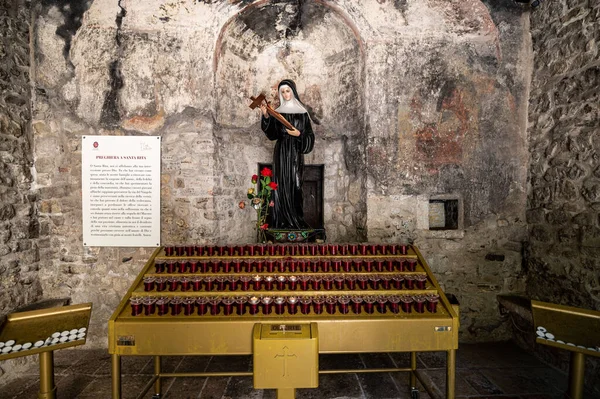 Rocca Porena Italie Juillet 2021 Statue Sainte Rita Dans Sanctuaire — Photo