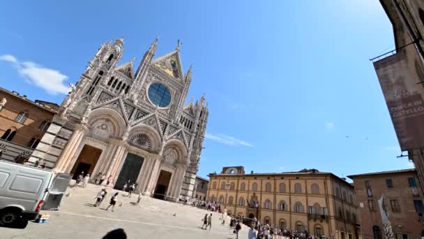 Time lapse siena de kathedraal in het centrum van de stad — Stockvideo