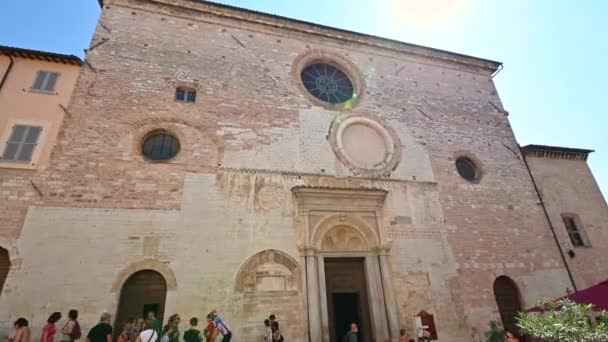 Spello Kirche von Sant Andrea im Stadtzentrum — Stockvideo