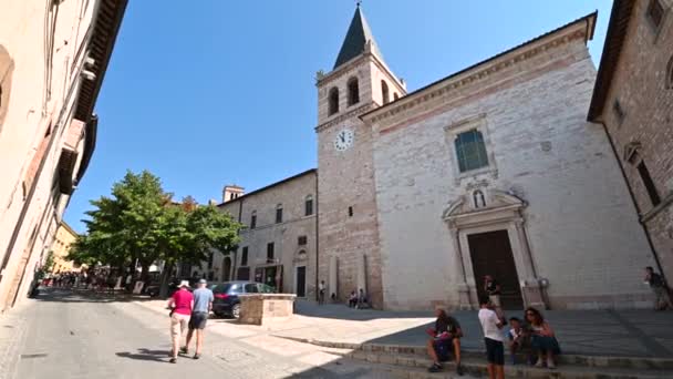 Spello kyrkan Santa Maria maggiore — Stockvideo