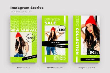 Instagram hikayeleri koleksiyonu ve moda satış promosyonu