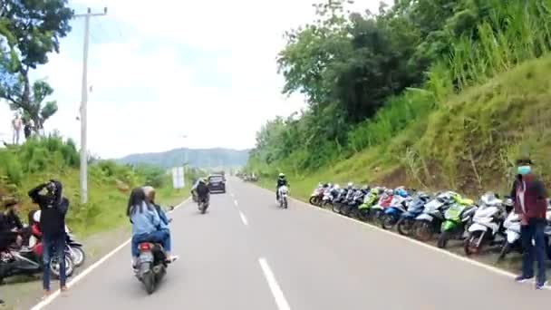 Grupo Usuários Moto Manhã Domingo Jati Gede Sumedang — Vídeo de Stock