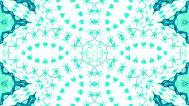 Soyut geometrik parlak çizgilerin tam renkli desenleri, mandala. yeşil soyut arkaplan hareketli resimler 4k. Güzel fraktal animasyon