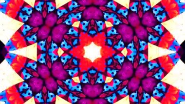 Soyut geometrik parlak çizgilerin tam renkli desenleri, mandala. yeşil soyut arkaplan hareketli resimler 4k. Güzel fraktal animasyon