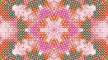 Soyut geometrik parlak çizgilerin tam renkli desenleri, mandala. yeşil soyut arkaplan hareketli resimler 4k. Güzel fraktal animasyon