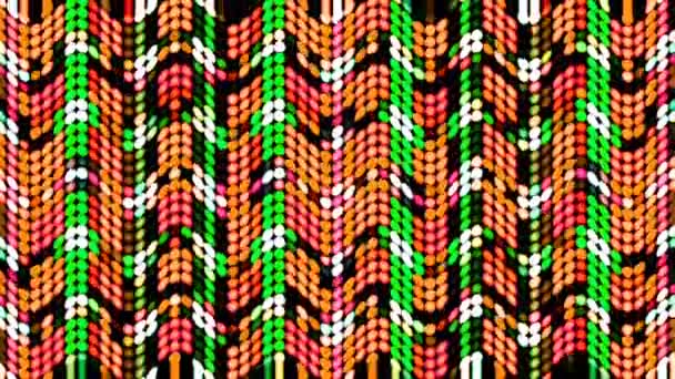 Gloeiende Geometrische Abstracte Golvende Lijnen Patroon Full Color Bewegende Afbeelding — Stockvideo
